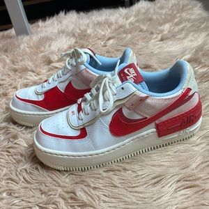 Nike Air Force one shadow red white blue
